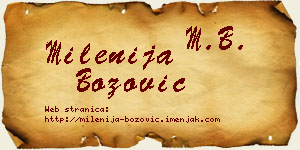 Milenija Božović vizit kartica